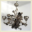 Vintage Italian Silver Leaf Chandelier