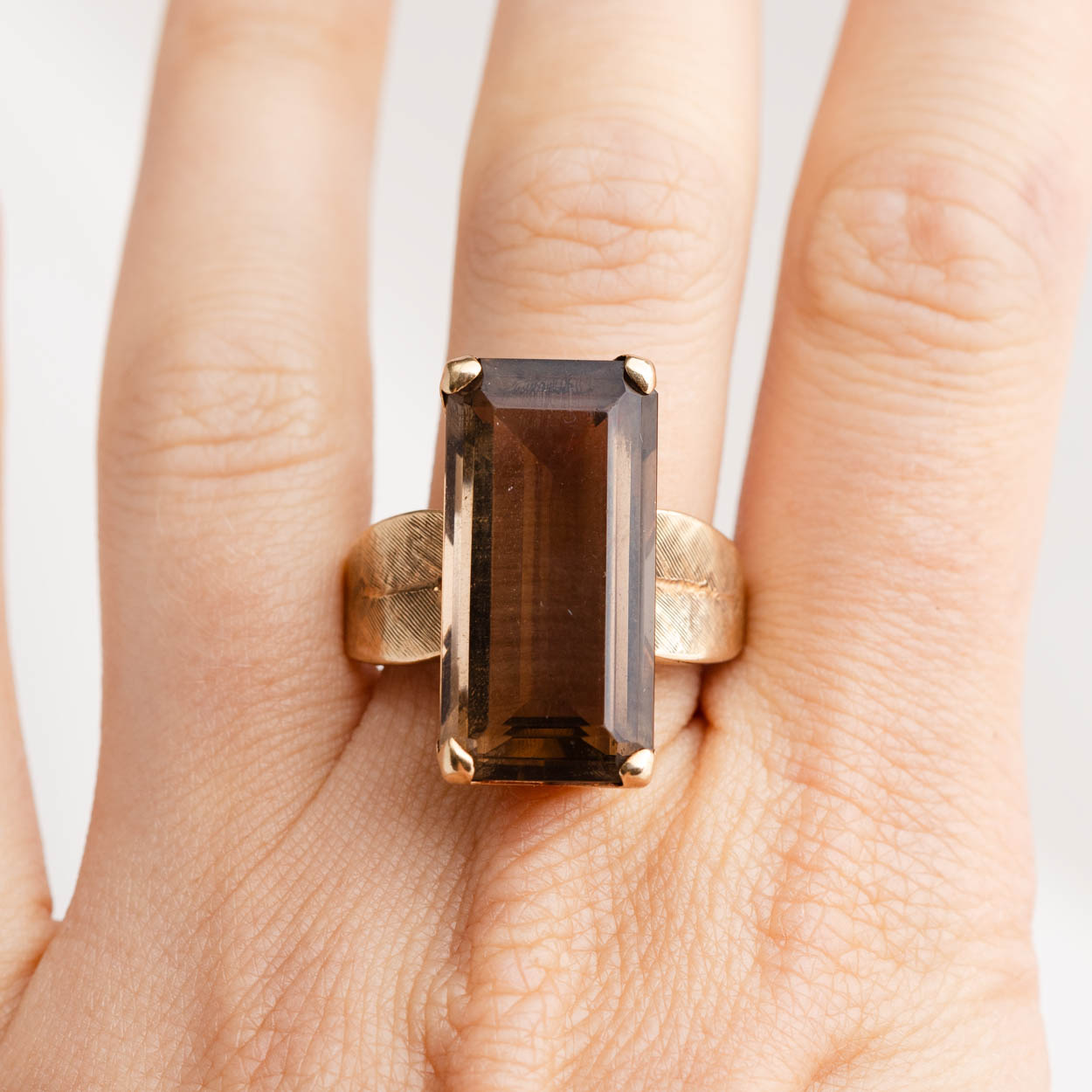 Large smoky deals topaz ring