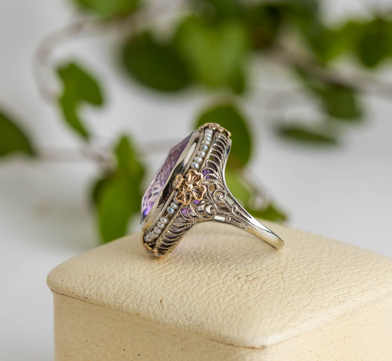 Amethyst filigree ring clearance