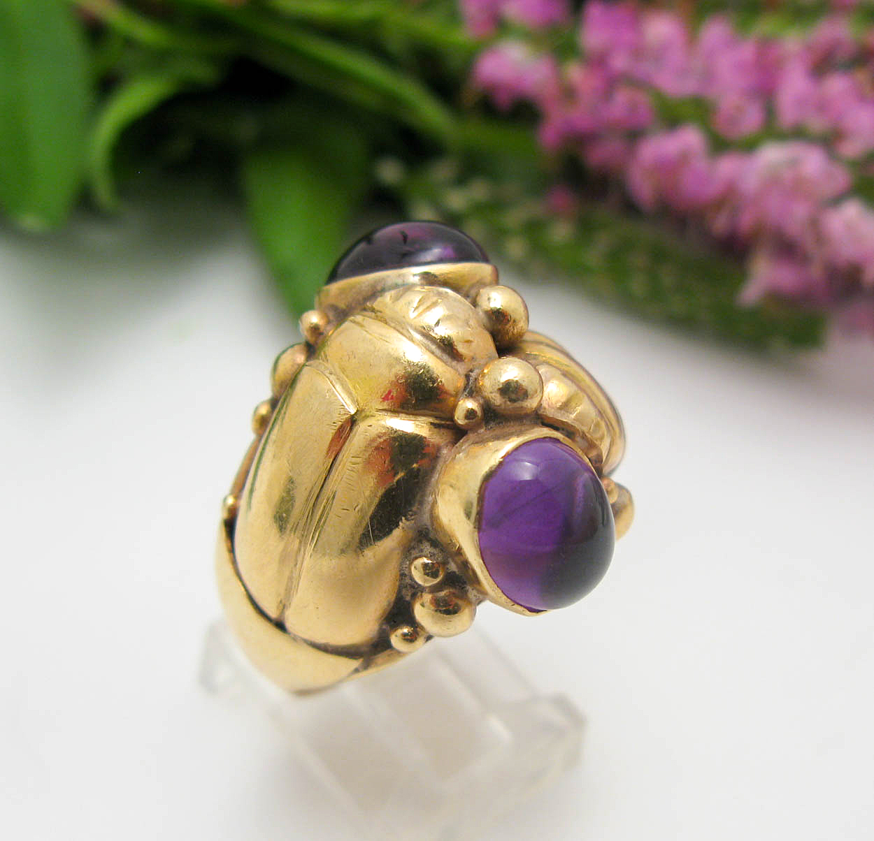 Bibi van der Velden Floaty Scarab Stackable Gold Ring – Bibi van der Velden  | Fine Jewellery