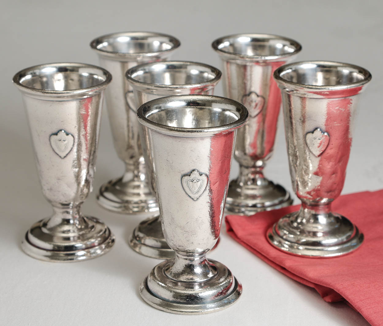 Set of 6 Conrad Hilton Hotel Crested Cordials, Parfait Cups