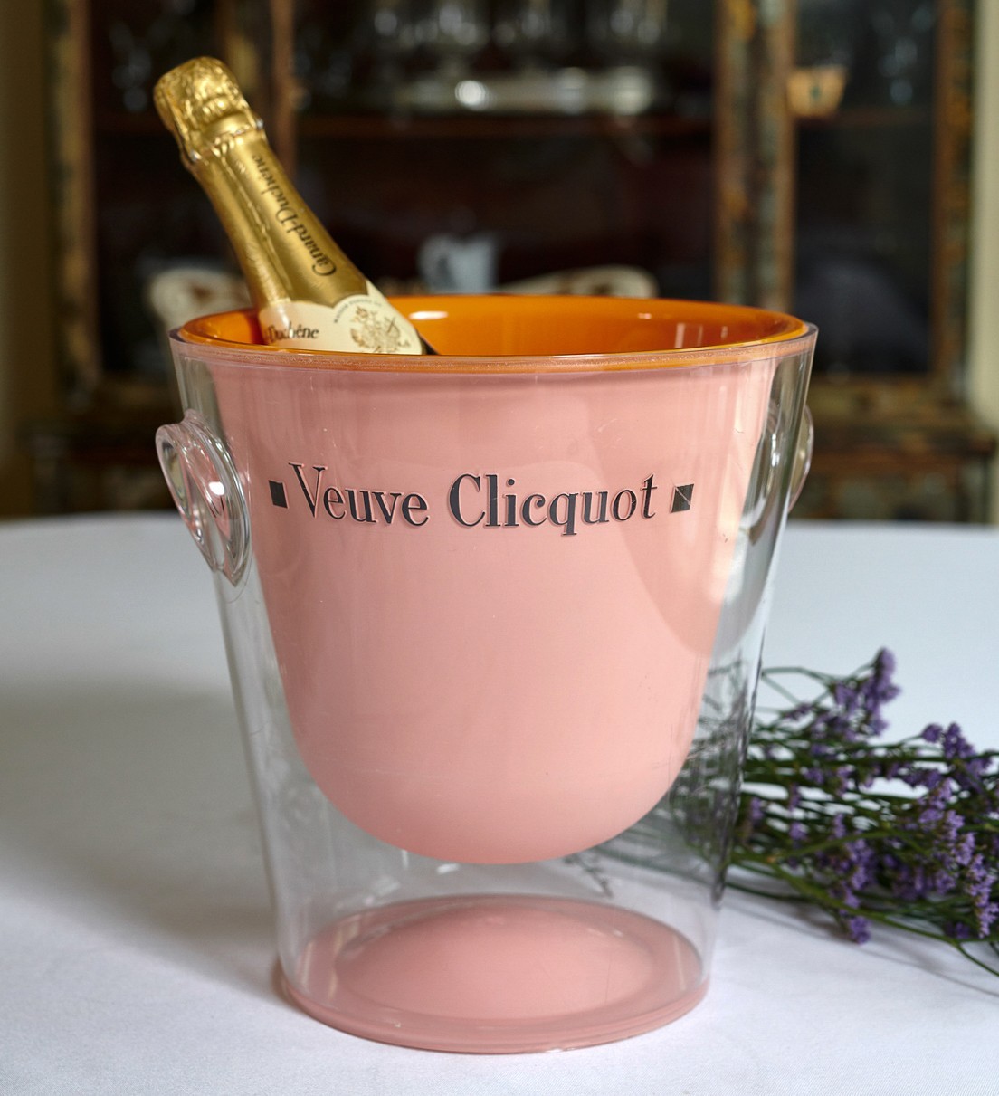 Vintage French Pink Veuve Clicquot Champagne Bucket