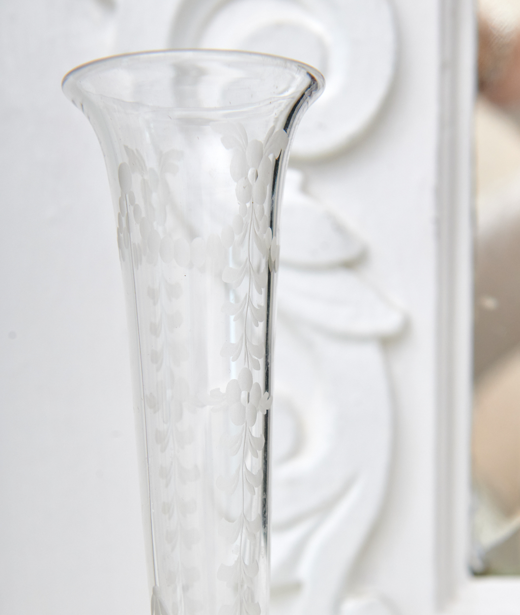 Vintage Hawkes, Sterling Silver Etched Crystal Bud Vase