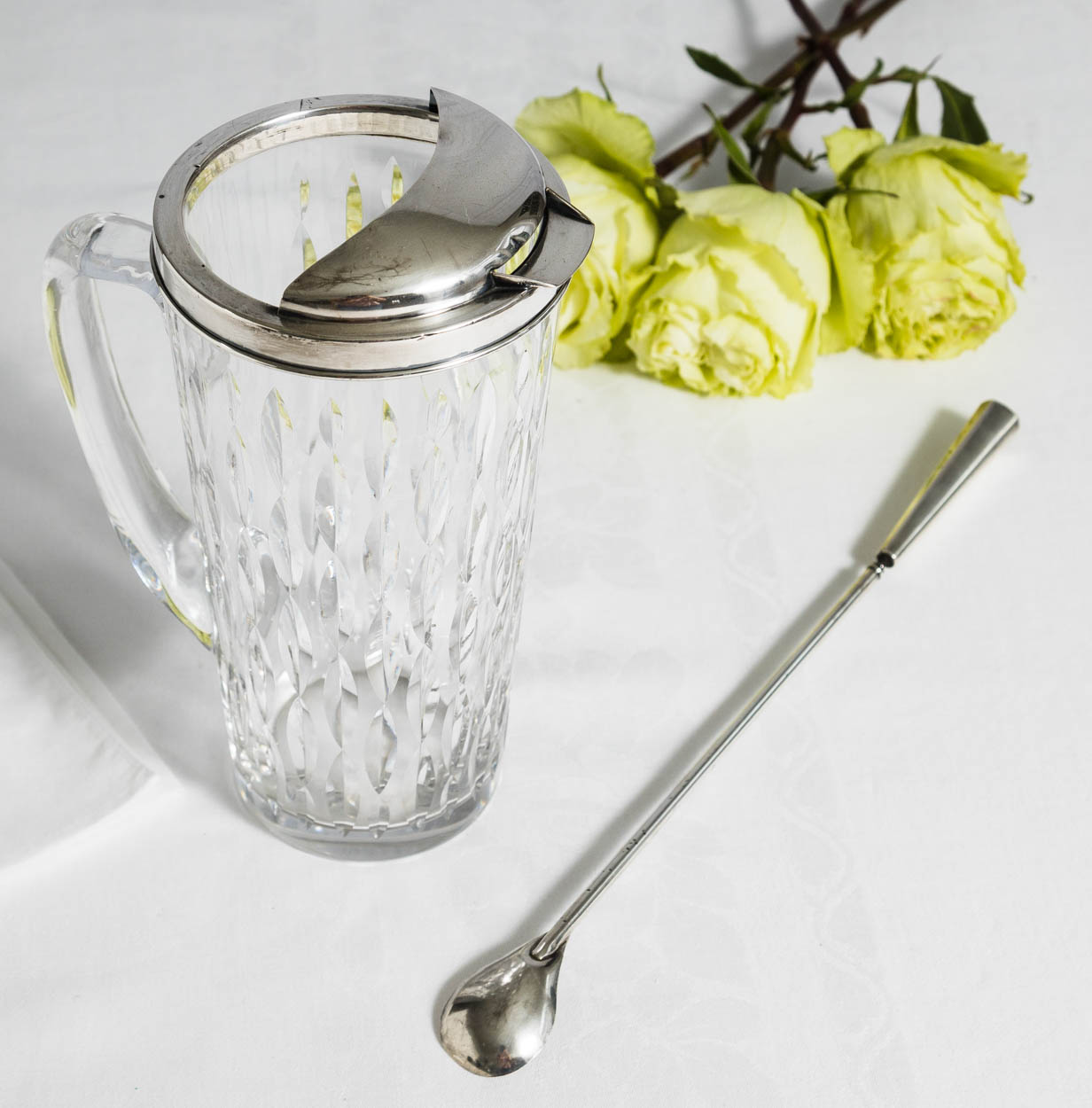 Authentic Tiffany & Co. Sterling Silver Pouring Rim Glass Cocktail Pitcher
